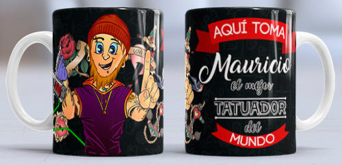 Taza personalizada profesiones. Tatuador