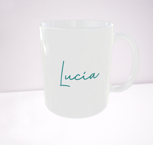 Taza personalizada inicial floral brillante