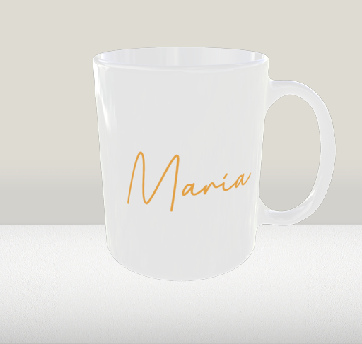 Taza personalizada inicial floral negro