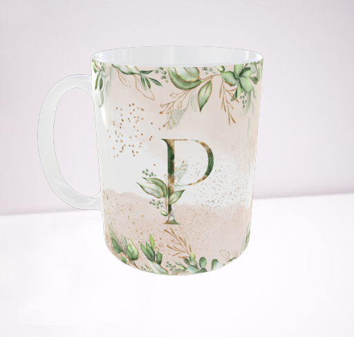 Taza personalizada inicial olivo