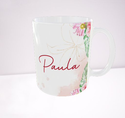 Taza personalizada inicial tropical